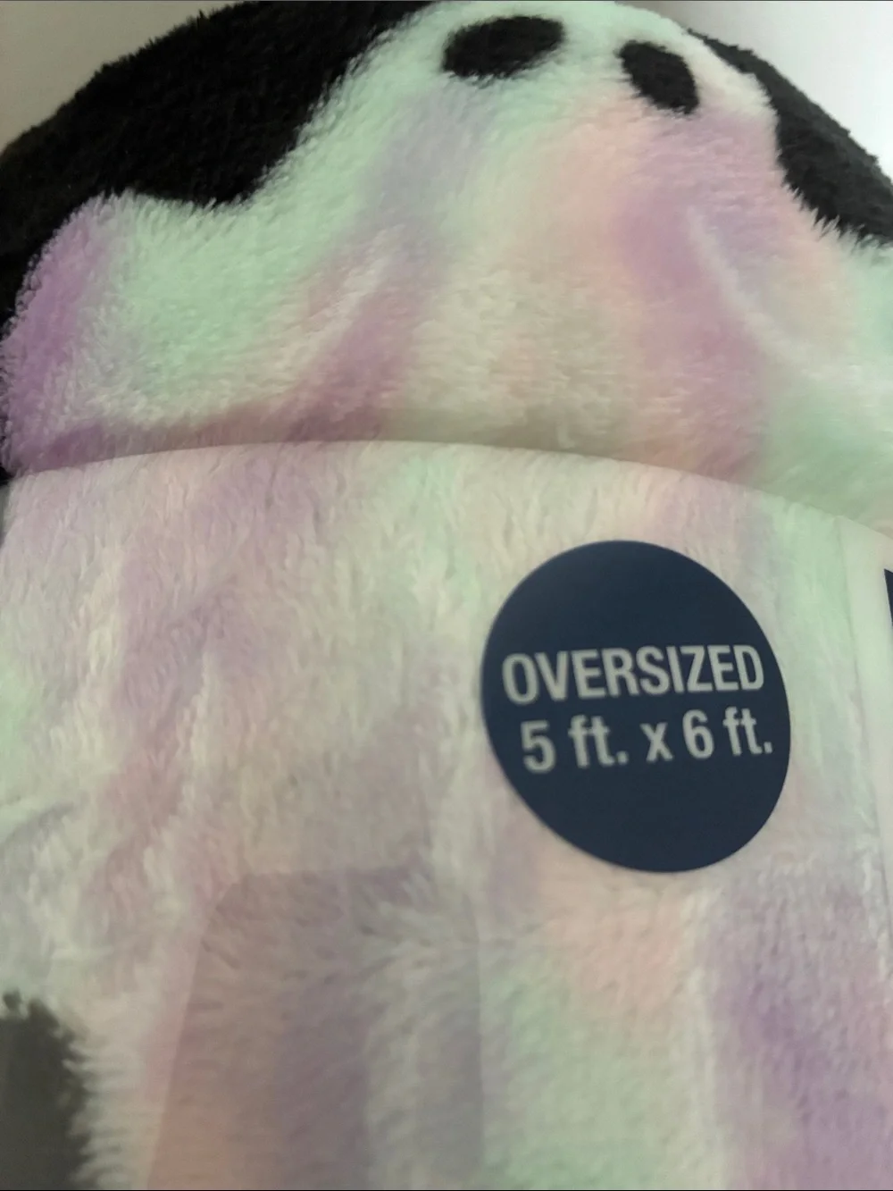 NWT-Black w/ Iridescent Ghosts, Bats, Cats & Dogs- Oversized Throw Blanket 60x72